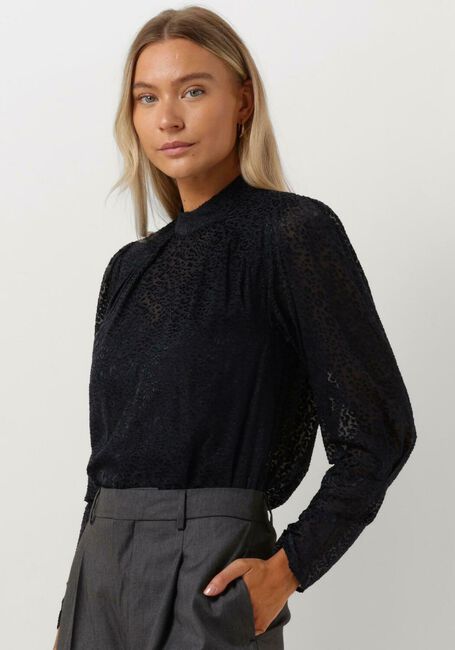 Blauwe SCOTCH & SODA Blouses MOCK NECK TOP WITH OPEN BACK DETAIL - large