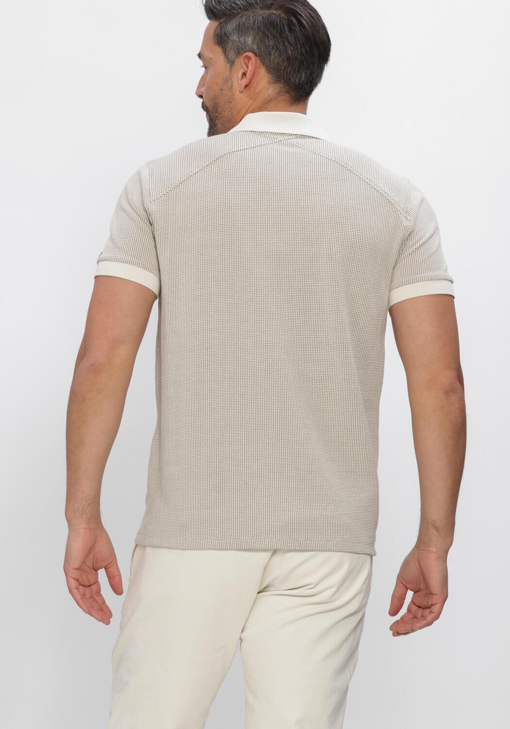 Beige CAST IRON Polo REGULAR FIT TWO TONE WAFFLE - large