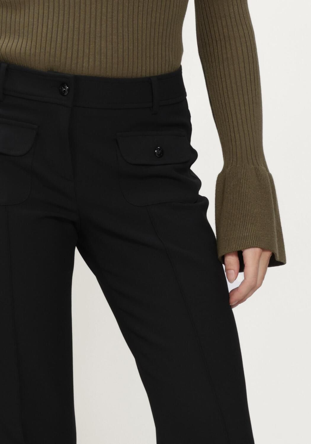 Zwarte CAMBIO Flared broek FARAH POCKET LONG WOOL SUBSTITURE DOUBLE - large