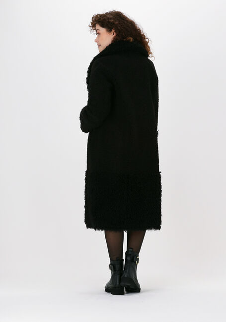 Zwarte BEAUMONT Teddy jas LONG REVERSIBLE LAMMY MIX COAT - large