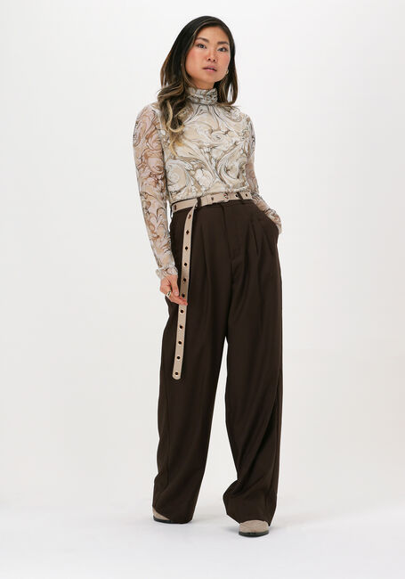 Beige CATWALK JUNKIE Top LS MARBLE MESH KELP - large