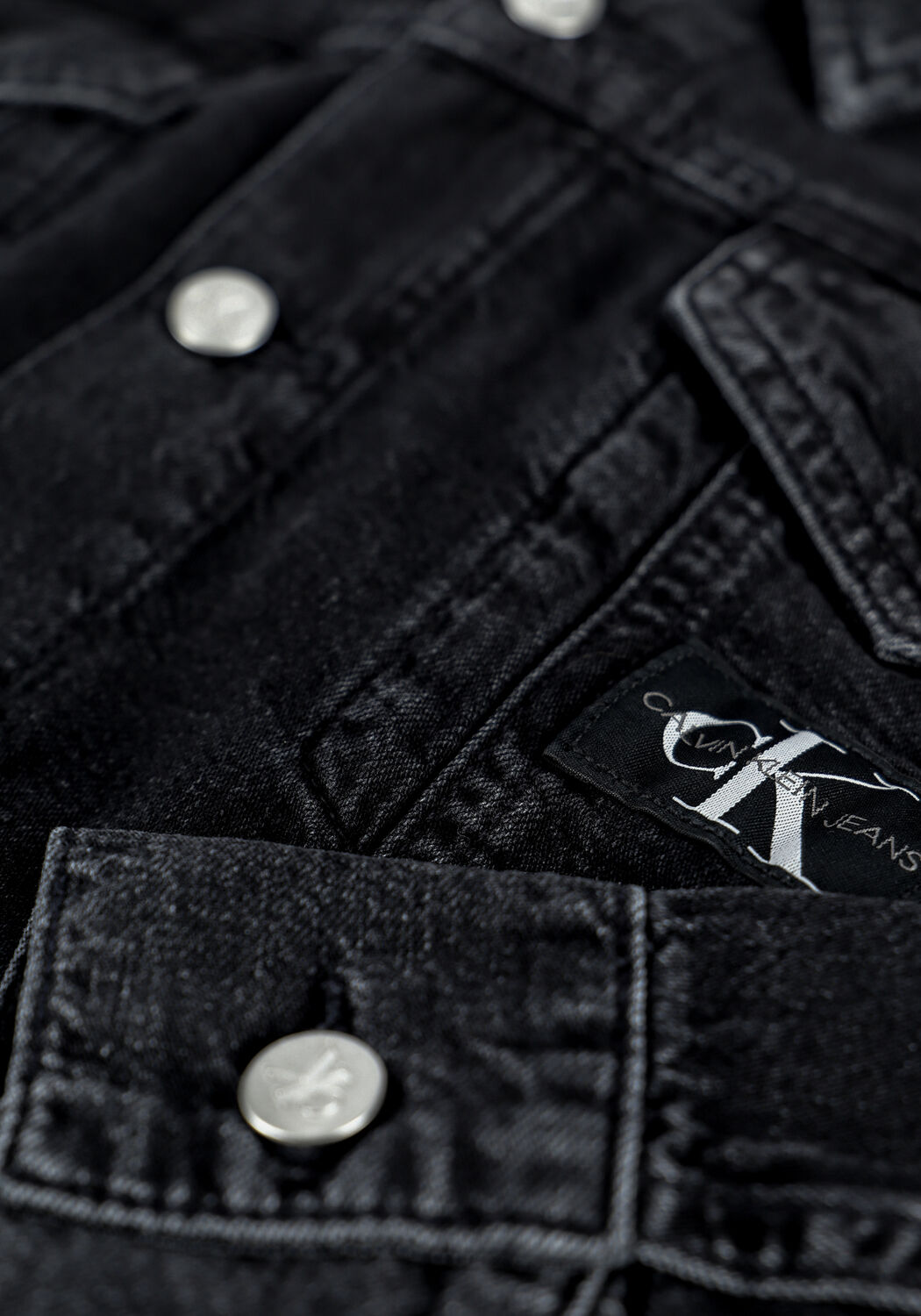 Zwarte CALVIN KLEIN Mini jurk A-LINE DENIM JACKET DRESS - large