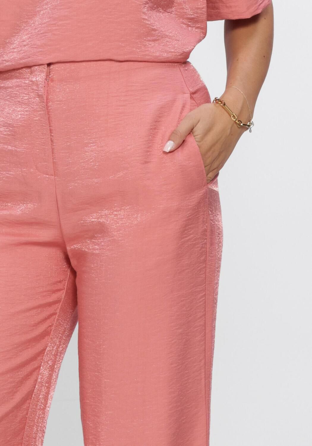 Roze JANSEN AMSTERDAM Wijde broek ORELIE BROEK WS 420 LONG WIDE WITHOUT WASITBAND ELASTIC AT BACK - large