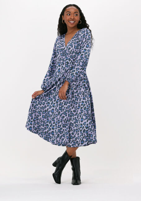 Blauwe NEO NOIR Midi jurk HANNAH LEO FRENZY DRESS - large