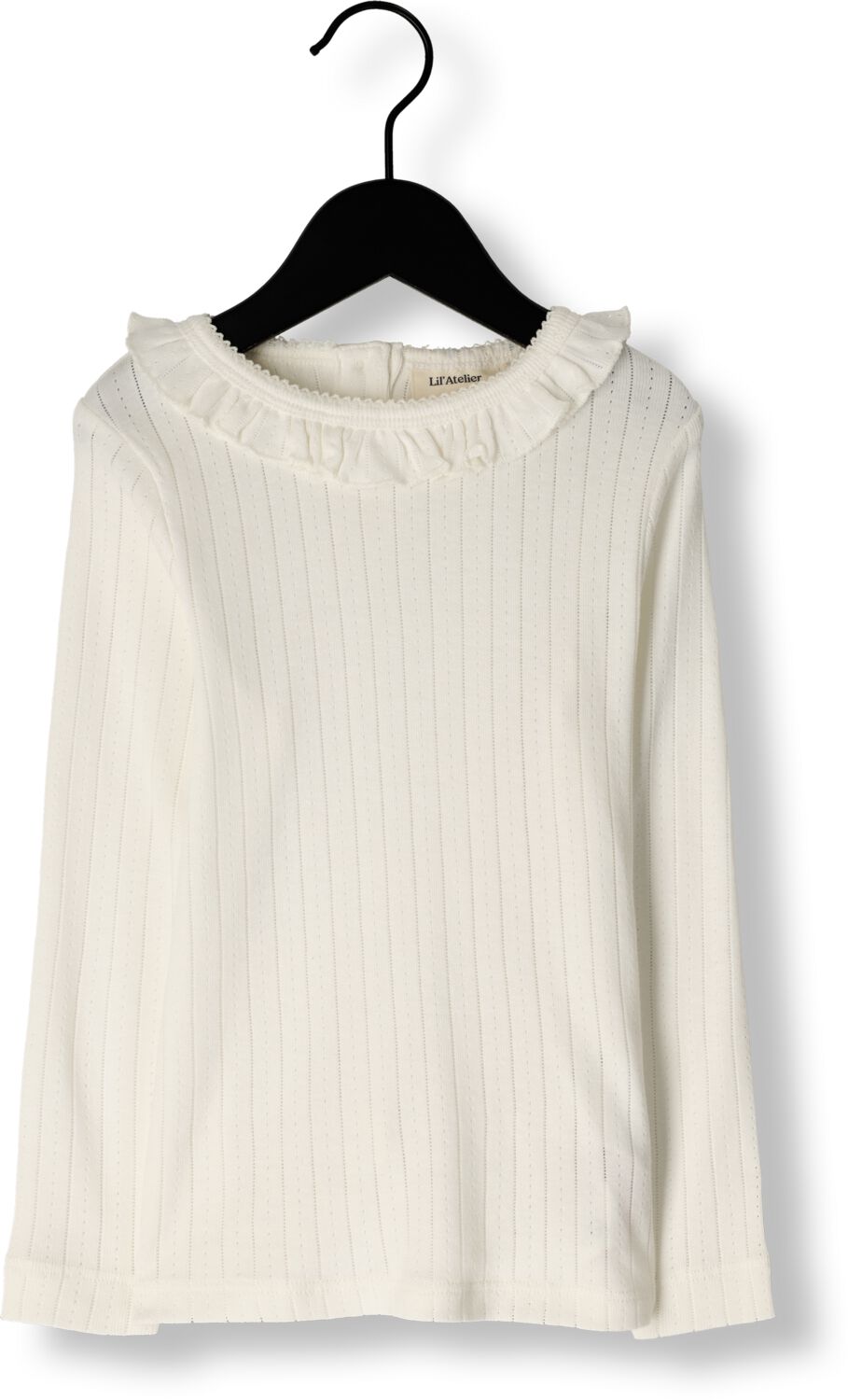 LIL' ATELIER MINI longsleeve NMFRACHEL offwhite Wit Meisjes Katoen Ronde hals 122 128