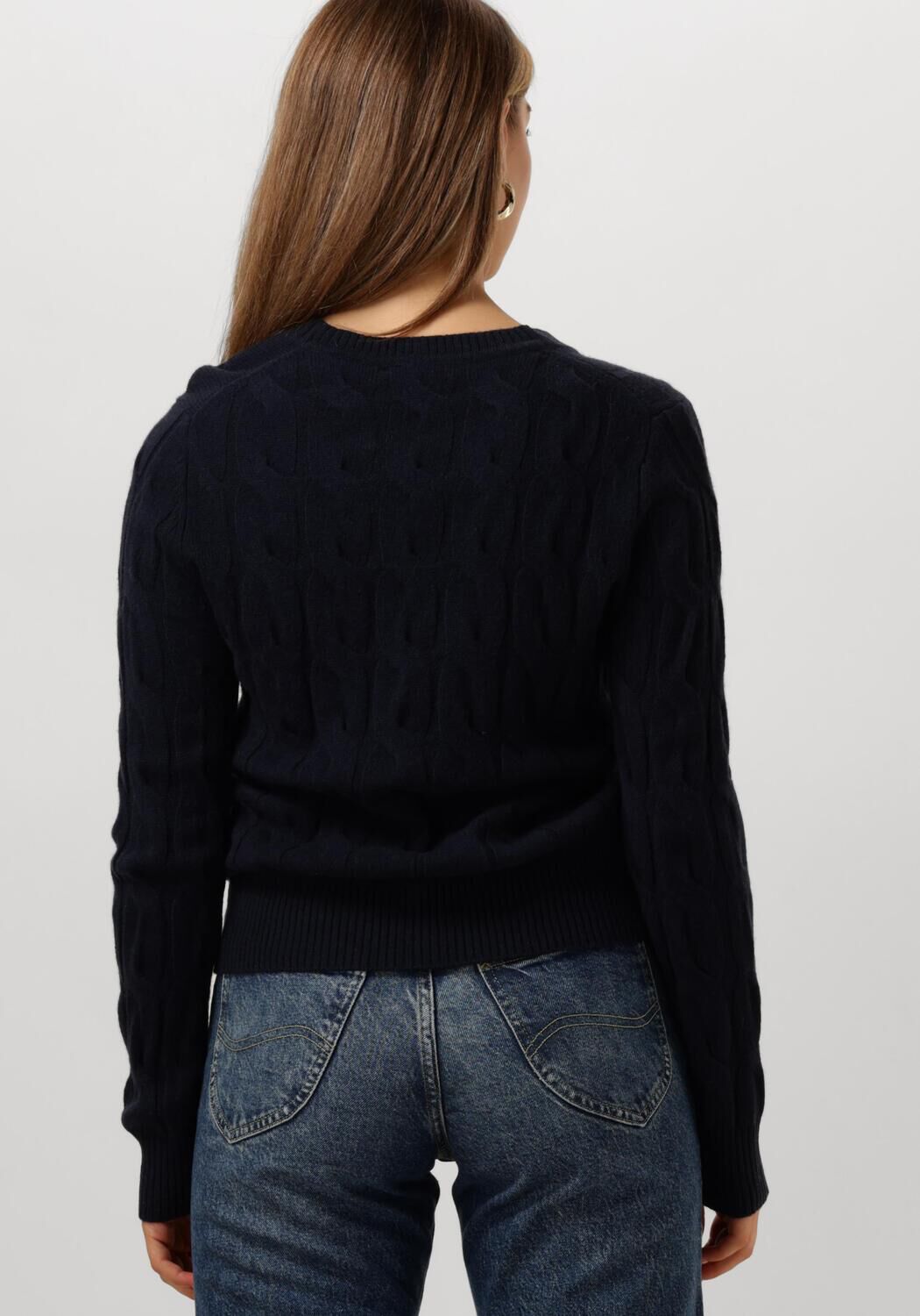 TOMMY HILFIGER Dames Truien & Vesten Soft Wool Cable Roll-nk Donkerblauw