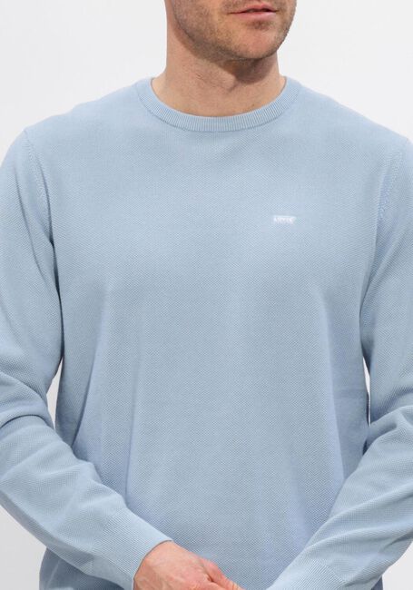 Lichtblauwe LEVI'S Trui LIGHTWEIGHT HM SWEATER RUTABAGA PIQUE - large