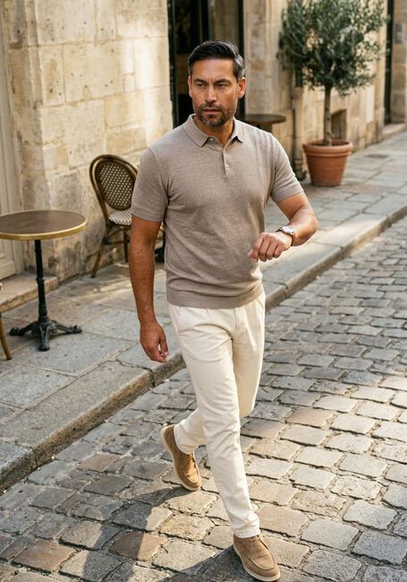 Beige GENTILUOMO Polo POLO 3 BUTTINS - large