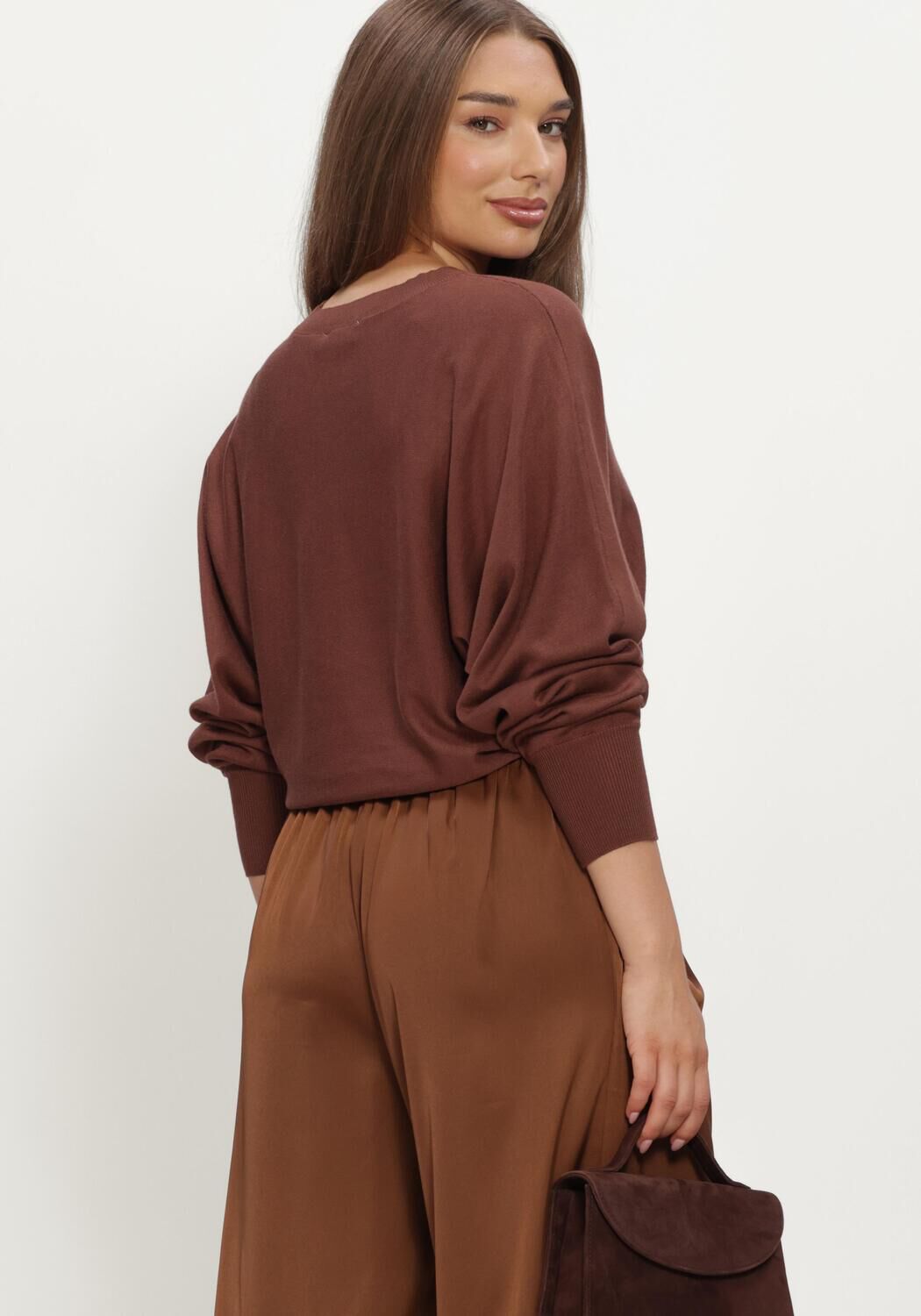 Bruine MINUS Trui MSDANA BAT SLEEVE KNIT PULLOVER - large
