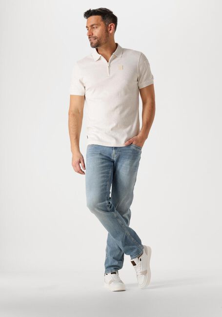 Beige PME LEGEND Polo SHORT SLEEVE POLO INTERLOCK MELANGE ZIP - large