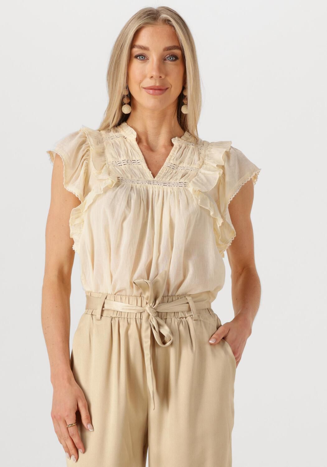 NEO NOIR Dames Blouses Jayla S Voile Top Geel