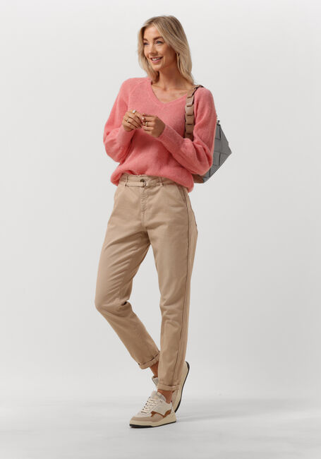 Roze SUMMUM Trui V-NECK SWEATER FEATHER LIGHT ALPACA KNIT - large