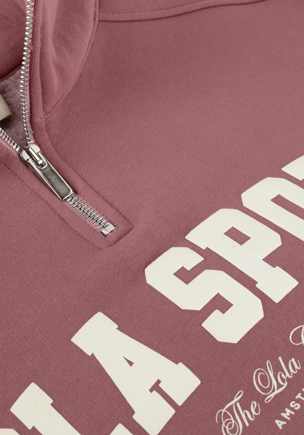 Roze THE LOLA CLUB Trui JAYLA HALF ZIP SWEATER - large