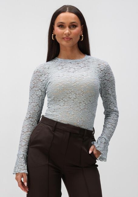 Lichtblauwe NOTRE-V Tops & T-shirts NV-HILLECHIEN LACE TOP - large