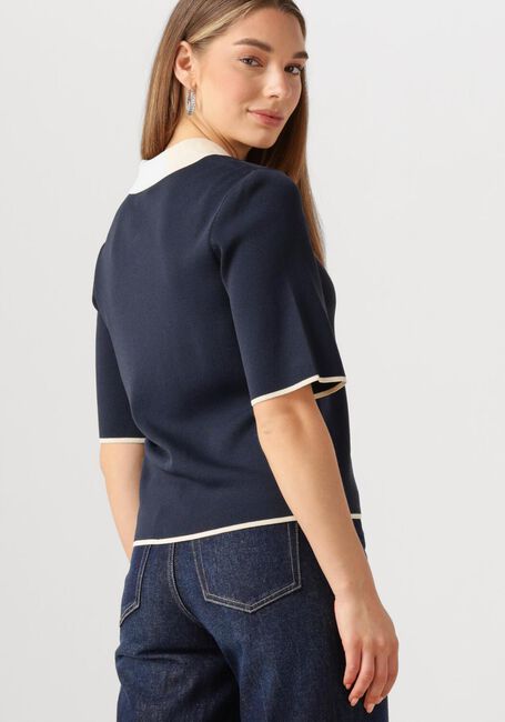 Donkerblauwe Y.A.S. Top YASMILLE SS KNIT PULLOVER - large