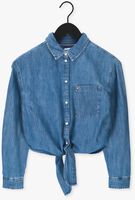Blauwe TOMMY JEANS Blouse TJW FRONT TIE CHAMBRAY SHIRT