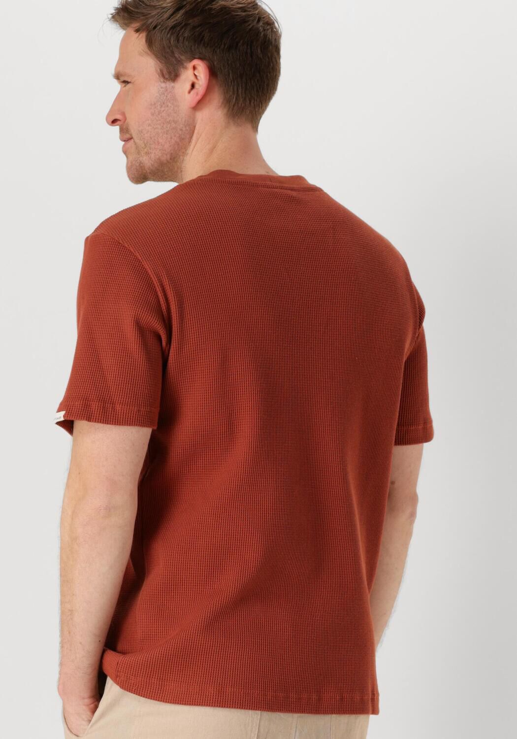 ANERKJENDT Heren Polo's & T-shirts Akkiki S s Waffle Tee Oranje