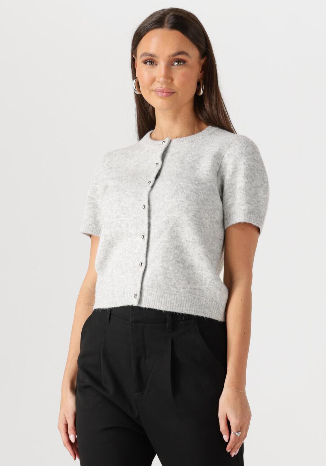 NEO NOIR Dames Truien & Vesten Mitta Knit Cardigan Lichtgrijs