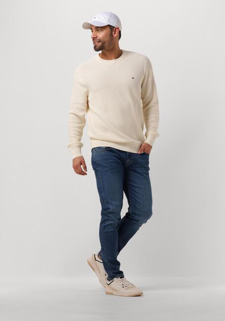 Beige TOMMY HILFIGER Trui OVAL STRUCTURE CREW NECK - large