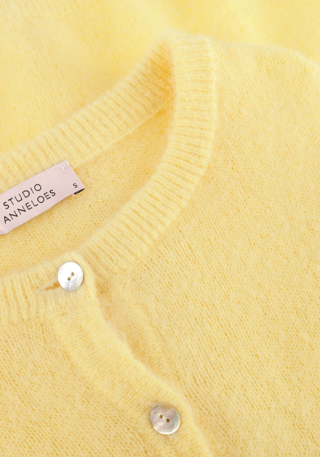 Gele STUDIO ANNELOES Trui BIBI MOHAIR CARDIGAN - large