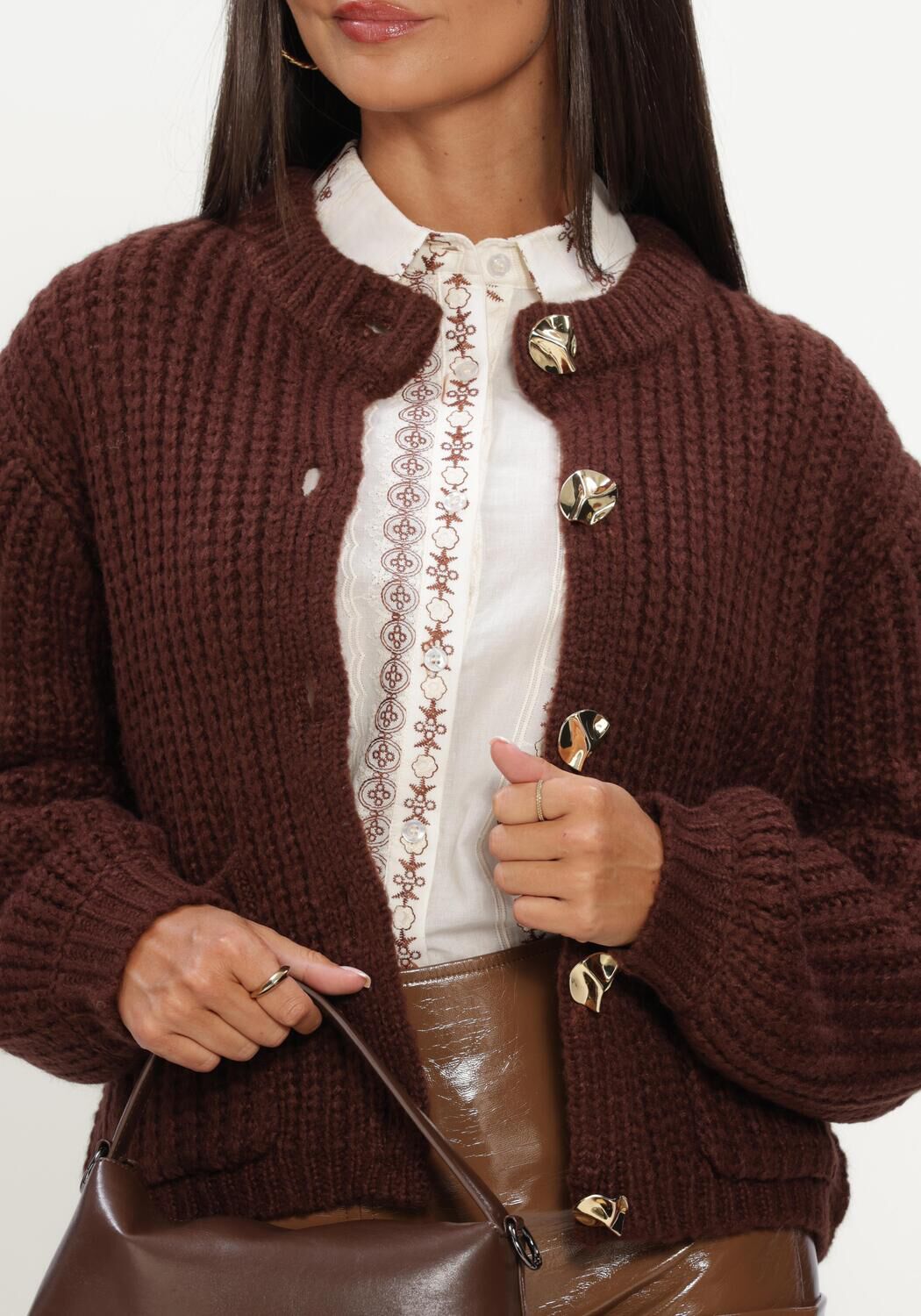 Gebroken wit YDENCE Trui CARDIGAN IRENE - large