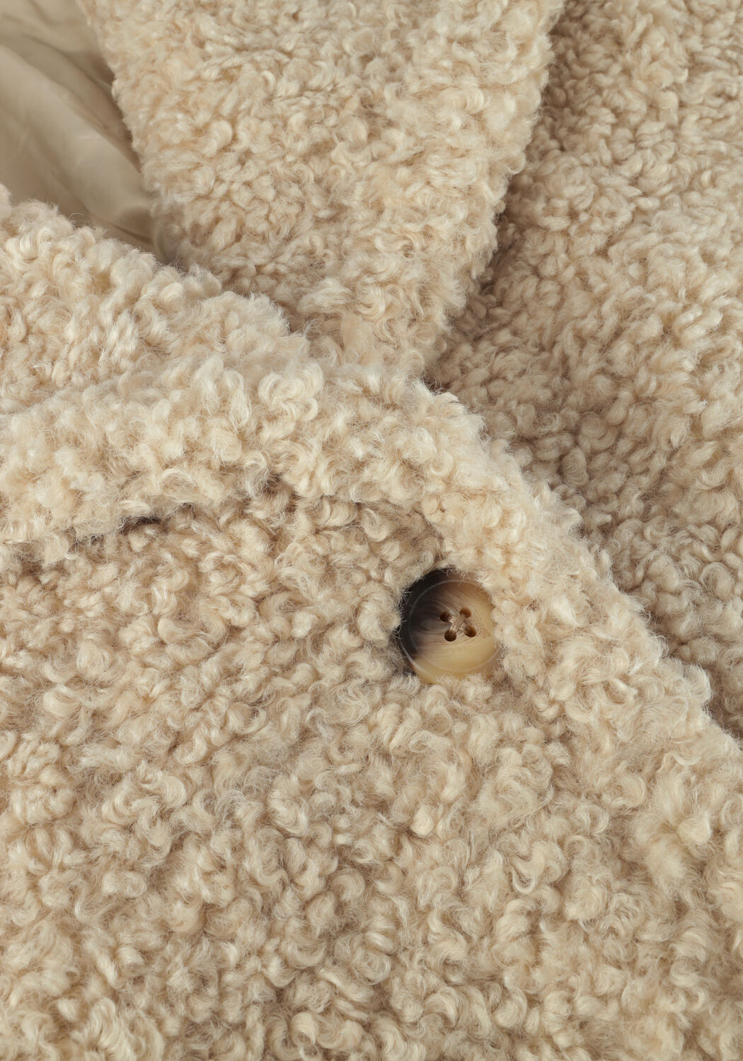 Beige NOTRE-V Teddy jas TEDDY COAT LONG - large