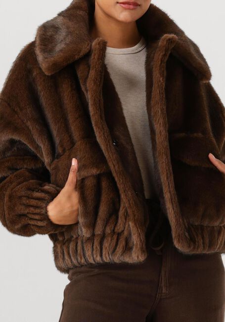 Bruine SUNCOO Faux fur jas EVAN - large