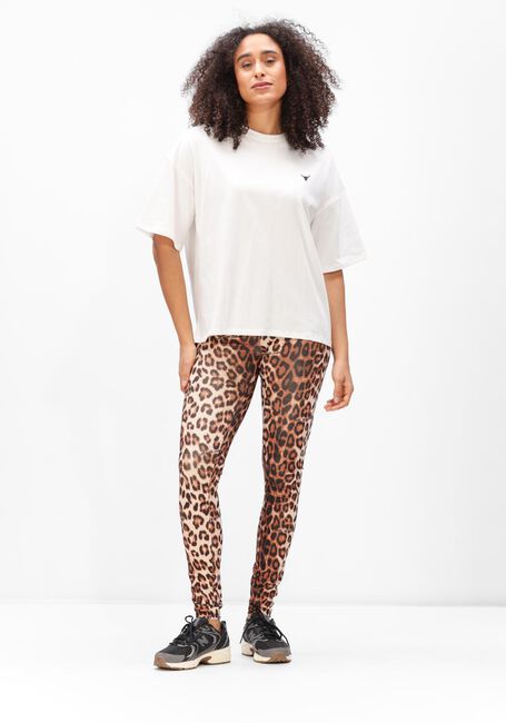 Bruine ALIX THE LABEL Broeken LADIES KNITTED LEOPARD LEGGING - large