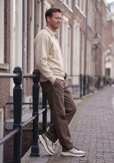Khaki FOR&Eacute;T Trui HOOK HALF ZIP - large