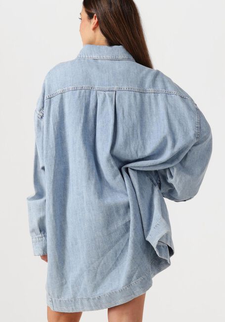 Blauwe 7 FOR ALL MANKIND Mini jurk OVERSHIRT DRESS - large