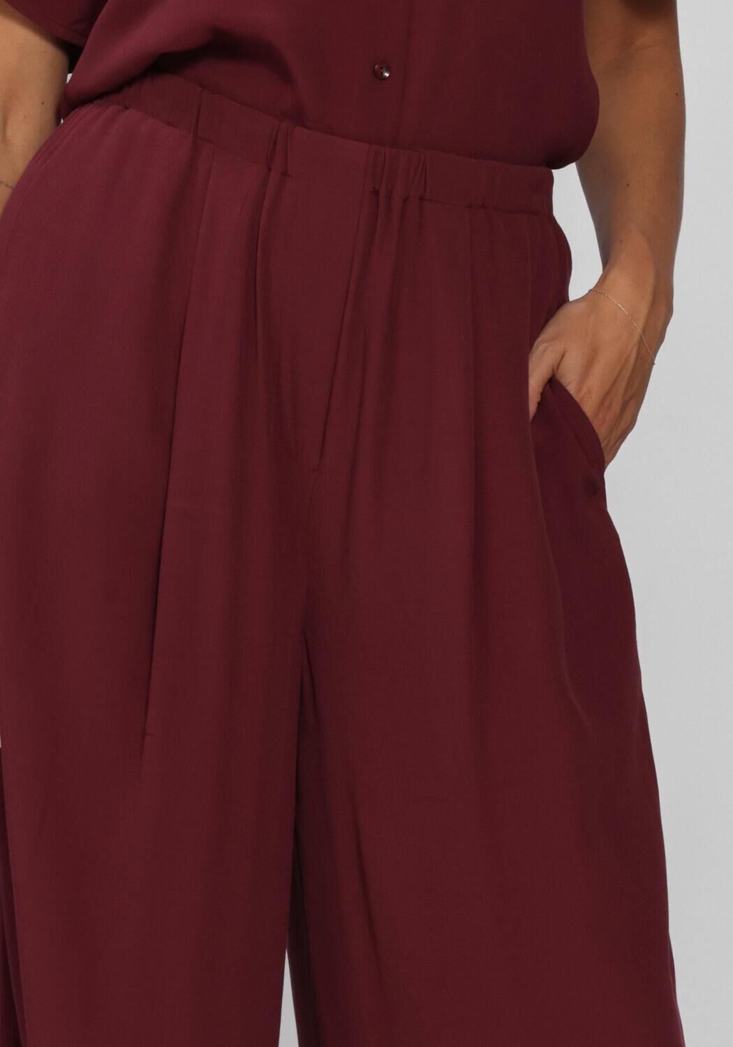 Bordeaux BY-BAR Wijde broek BENJI VISCOSE PANTS - large