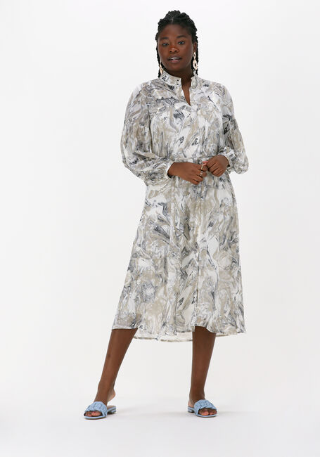 Groene MSCH COPENHAGEN Midi jurk KABRINA LS SHIRT DRESS AOP - large