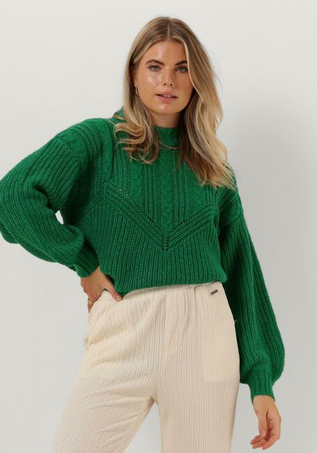 Groene OBJECT Trui OBJNOVA STELLA CABLE KNIT PULLOVER NOOS - large