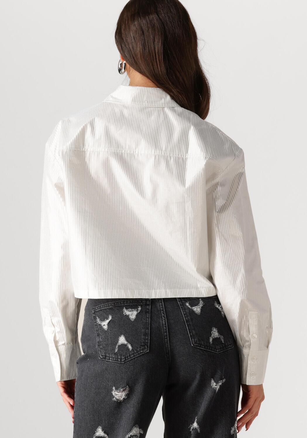 ALIX THE LABEL Dames Blouses Ladies Woven Pintstipe Blouse Wit