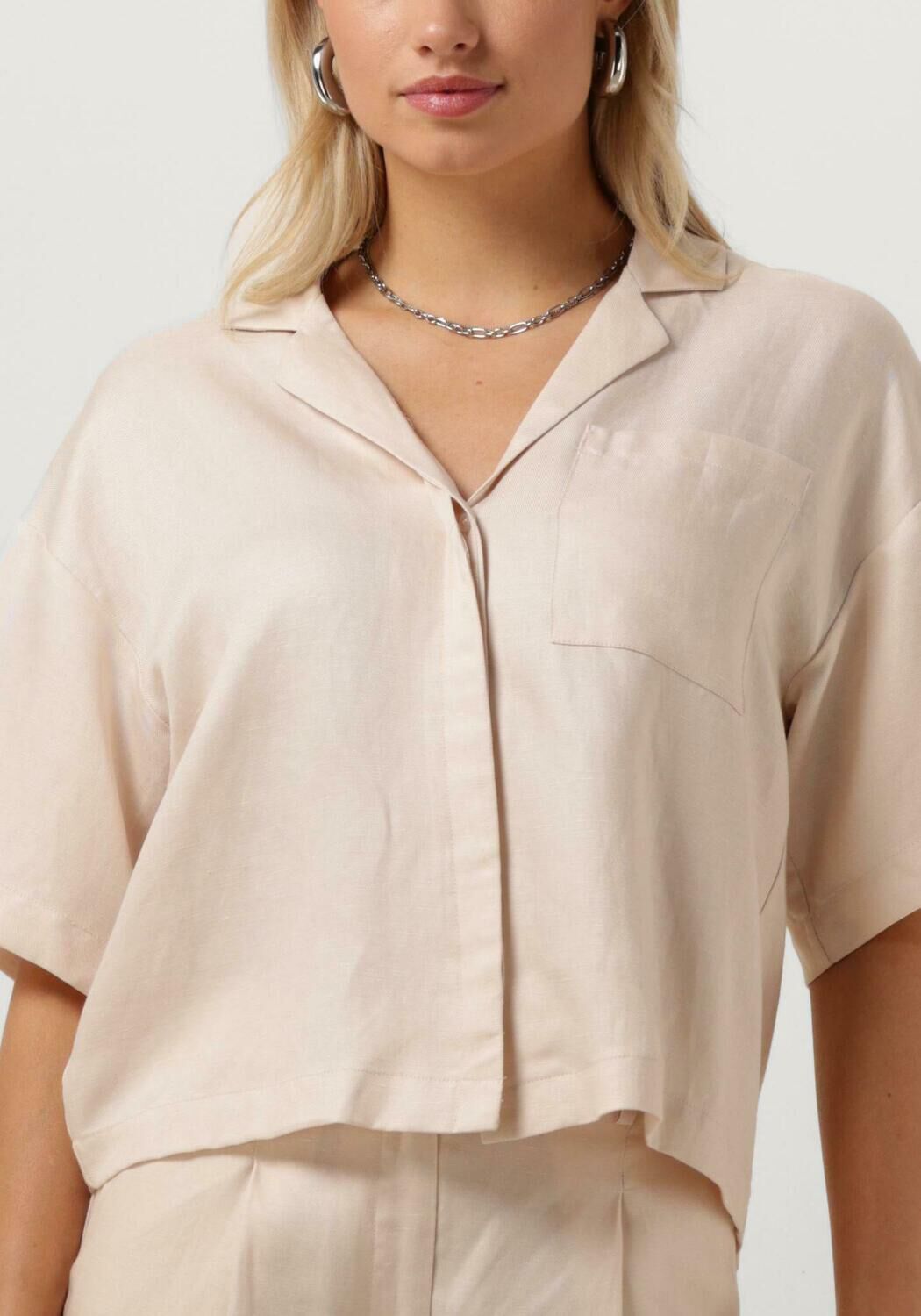 SELECTED FEMME Dames Blouses Slflyra 2 4 Boxy Revers Linen Shirt Gebroken Wit