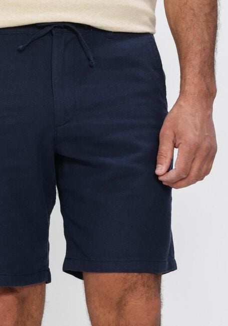 Donkerblauwe SELECTED MEN Korte broek SLHREGULAR-BRODY LINEN BLD SHORTS NOOS - large