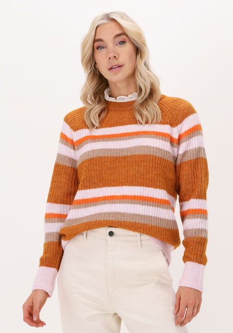 Bruine SELECTED FEMME Trui SLFSTAR LS KNIT RIB STRIP X-MA - large