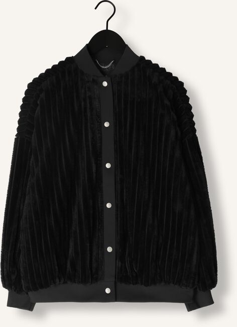 Zwarte ALIX THE LABEL Jack LADIES WOVEN RIB FUR BOMBER JACKET Zwarte ALIX THE LABEL Jack LADIES WOVEN RIB FUR BOMBER JACKET - large