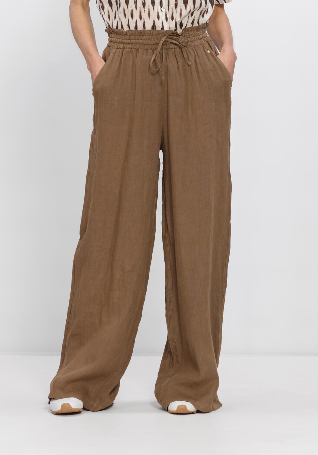 Taupe NUKUS Wijde broek KELLY PANTS - large