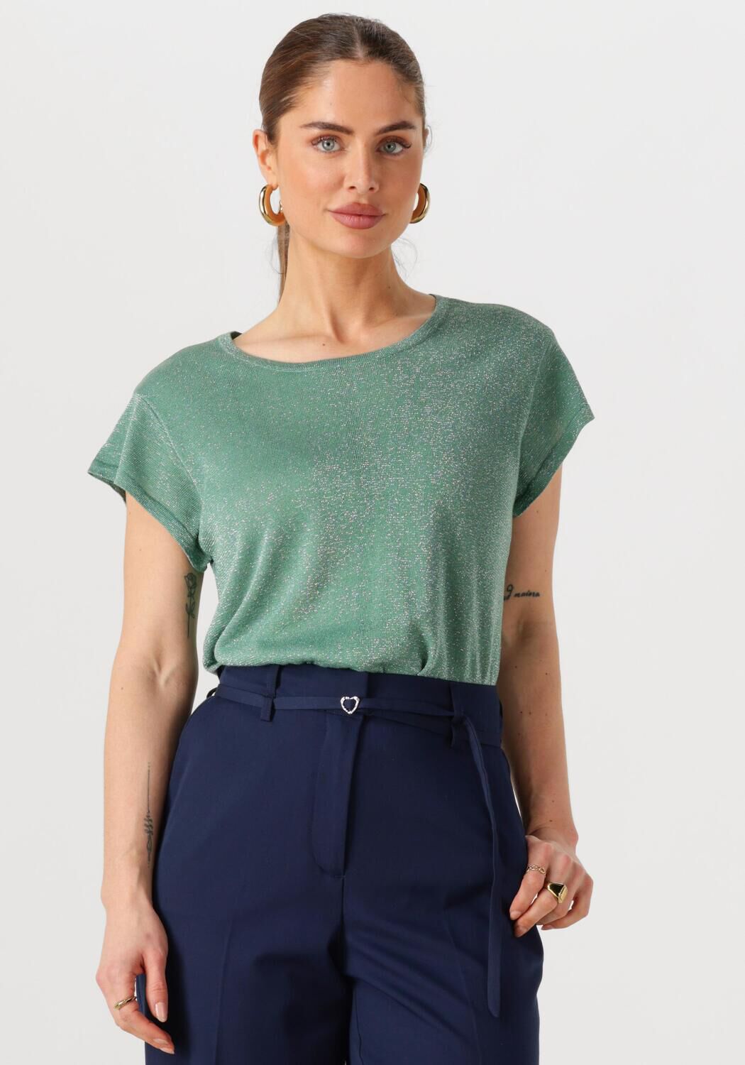 MINUS Dames Tops & T-shirts Carlina Knit Tee Groen