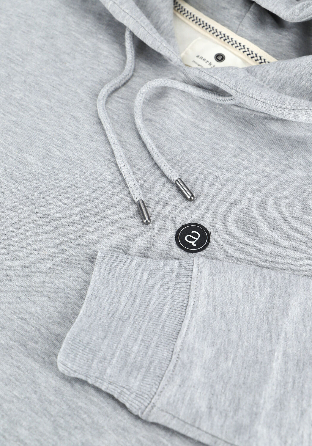 Lichtgrijze ANERKJENDT Sweater AKNIGEL ORGANIC HOODIE - large