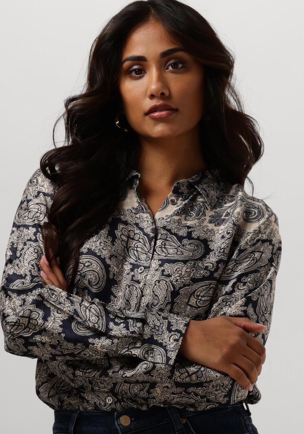 MOS MOSH Dames Blouses Eike Invert Shirt Blauw