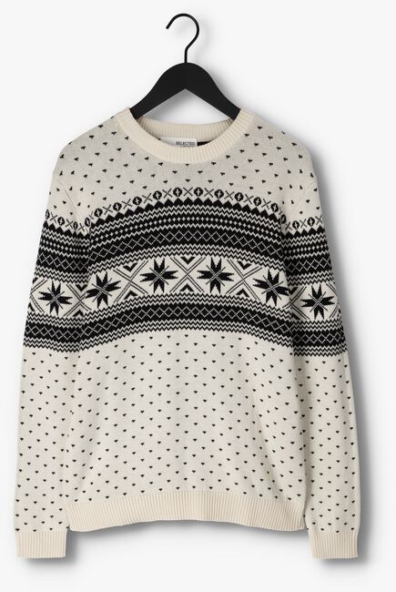 Gebroken wit SELECTED HOMME Trui CLAUS LS KNIT CREW NECK - large
