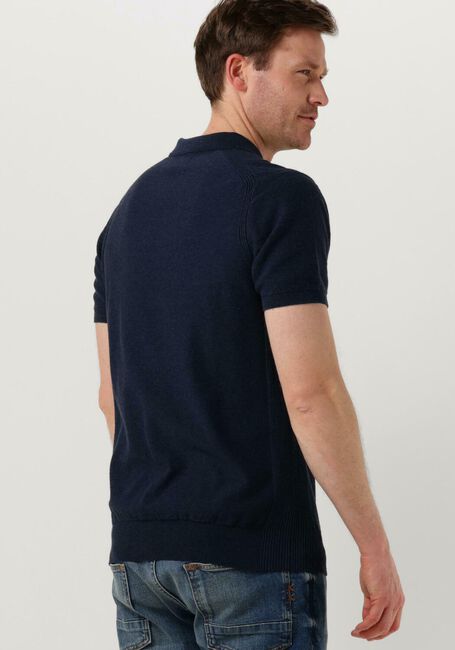 Donkerblauwe DSTREZZED Polo MERCURY S/S POLO MELANGE SLUB - large