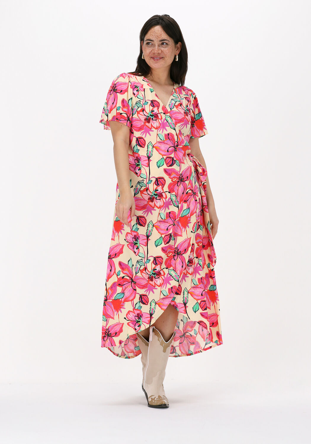 roze pom amsterdam maxi jurk lily