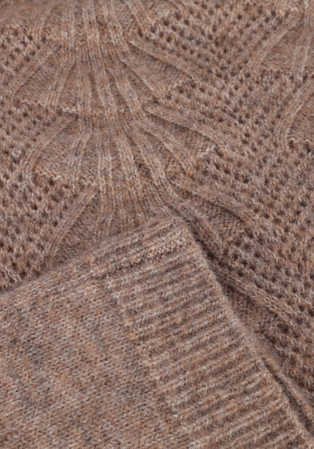 Bruine OBJECT Trui OBJFLORA RE L/S KNIT PULLOVER - large