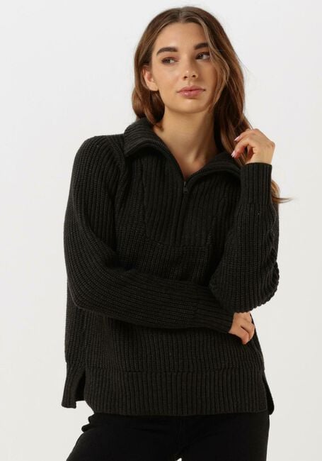 Zwarte CC HEART Trui AVERY ZIP KNIT SWEATER - large