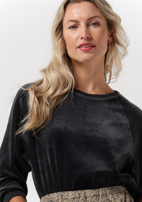 Donkerblauwe BY-BAR Sweater FENNE VELVET SWEATER - large