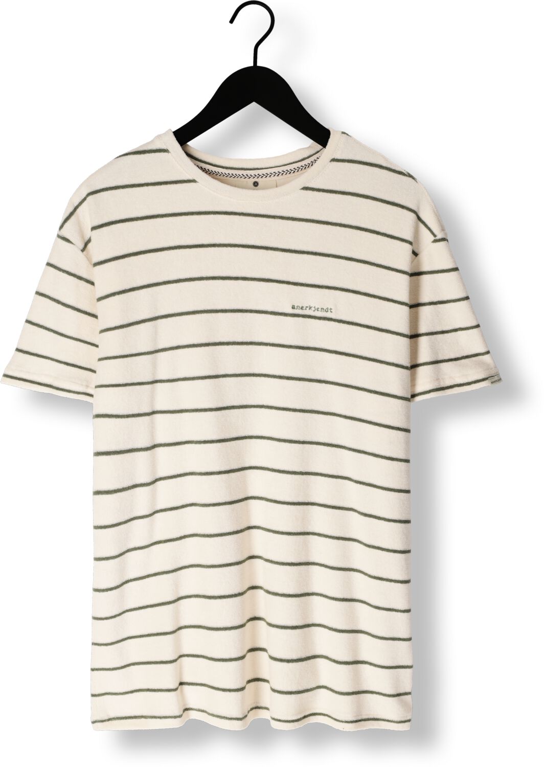 ANERKJENDT Heren Polo's & T-shirts Akkikki S s Frotte Stripe Tee Beige