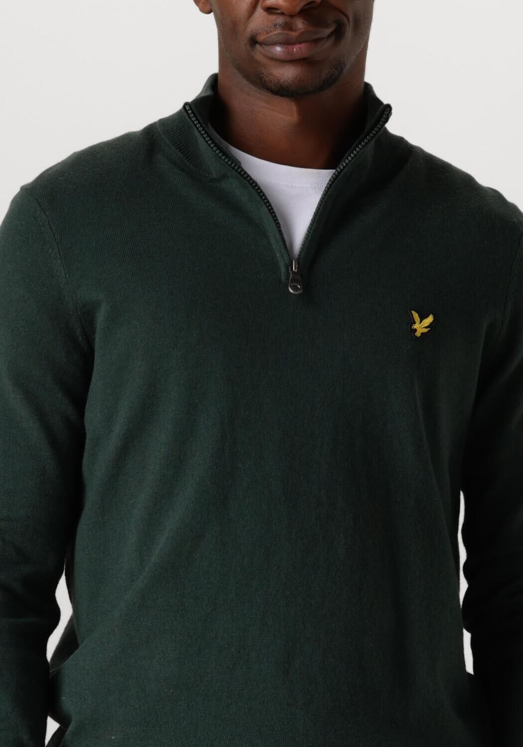 LYLE & SCOTT Heren Truien & Vesten Cotton Merino Quarter Zip Jumper Donkergroen